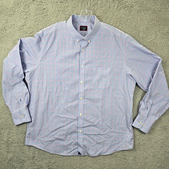 UNTUCKit Wrinkle Free Men's Long Sleeve Button-Down Pocket Shirt Blue 2XL - Picture 1 of 14